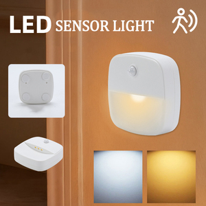Veilleuse <span class=keywords><strong>LED</strong></span> à détecteur de mouvement, fonctionnant <span class=keywords><strong>sur</strong></span> piles, blanc chaud, allumage automatique par capteur de lumière, pour armoire, escalier, placard, <span class=keywords><strong>éclairage</strong></span> sous armoire - Product Image 1