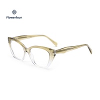 Lunettes Flowerfour M201Q roses pour femmes, montures optiques en acétate transparent, lunettes de mode pour adultes