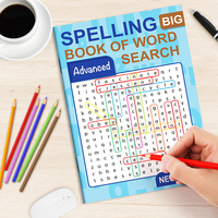 Libro de rompecabezas de búsqueda de palabras avanzado, libro de juegos de búsqueda de palabras con vocabulario nuevo y desafiante, libro de actividades de ocio para ejercitar el cerebro