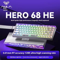 Clavier de Jeu Mécanique Filaire AULA HERO 68HE à Switches Magnétiques, Personnalisable RGB, 65% pour E-sport