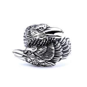 Anillos de Moda de Joyería Fina con Diseño de Cabeza de Águila Doble de la <span class=keywords><strong>Serie</strong></span> Animal, Material Envolvente, para Hombre y Mujer - Product Image 6