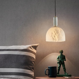 Châu Âu Thiết Kế Đá Đèn Trần Khách Sạn Phòng Khách Sang Trọng Vàng Mạ Griotte Ánh Sáng Mặt Dây Chuyền Hiện Đại Đá Cẩm Thạch LED Đèn Chùm Ánh Sáng - Product Image 4