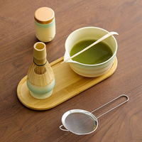 Ensemble de thé matcha japonais de qualité supérieure, 7 pièces personnalisées, comprenant un porte-matcha, un bol, un fouet, un récipient de voyage, pour la cérémonie du thé en plein air, idéal comme cadeau