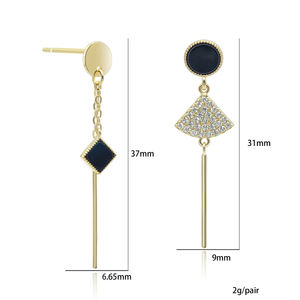 Pendientes de Plata de Ley 925 al por mayor, pendientes de ónix negro para mujer, pendientes de plata 925, joyería fina - Product Image 6