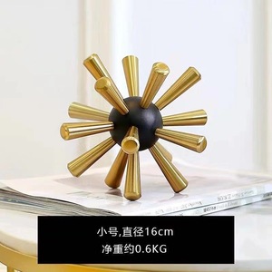 Sphères d'art dorées de luxe, accessoires pour la maison, ornements d'art <span class=keywords><strong>créatifs</strong></span> en métal, décoration d'art de table pour la maison - Product Image 5