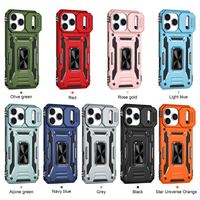 Coque de téléphone portable pour iPhone 15 Pro Max Plus avec support magnétique, style Ins, peinture pulvérisée, résistante aux chutes, avec fenêtre coulissante pour Apple