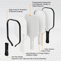 Raquette de pickleball en fibre de carbone nid d'abeille OEM ODM 14 mm haute puissance pour l'entraînement avec logo couleur personnalisé et emballage portable