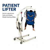 Lève-personne électrique compact pour transfert de patients, léger, avec structure en acier haute résistance, capacité de charge de 230 kg, dispositif d'aide aux soins infirmiers