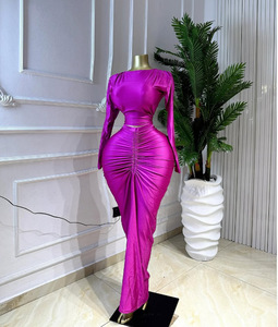 Women's 2-Piece Ruched Set Long Sleeve Crop Top & High Waist Maxi <b>Skirt</b> for Party & Evening Wear Fashion - Product Image 3