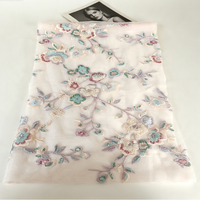 Kain Organza Payet Biji Bunga Renda Bordir 3D Tebal Bahan Polyester Ringan Lolita Anak-anak Putri Pernikahan