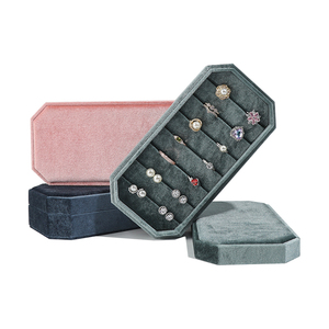 Mini viaje terciopelo pendientes anillos collar joyería bolsas de joyería embalaje de viaje protección bandeja cajas de almacenamiento - Product Image 4