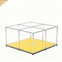 Table basse de salon modulaire à 4 compartiments à cadre en acier de qualité supérieure à vente chaude