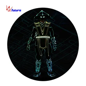 Opéra Chevalier Costumes Fibre Optique Lumière Tron Costumes De Danse Samouraï Costume Rave Vêtements * WL-0233 Programmable LED Traditionnel Chinois