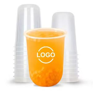Vasos Desechables Personalizados de Plástico PET con Tapa Transparente en Forma de U para Bebidas Frías para Llevar, Café Helado, Jugo de Limón, Té de Burbujas, Vodka, Leche - Product Image 1
