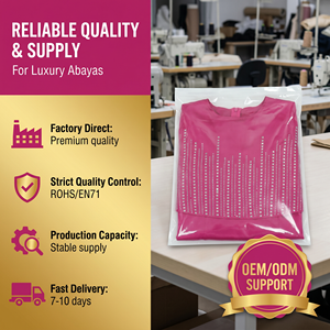 Elegant Casual Vintage Muslim Event Dress Fuchsia Hotfix Maxi Short Sleeve Polyester Anti-Wrinkle Party Gown for Eid Banquet - Product Image 6