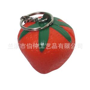 Strawberry Stress <b>Ball</b> Keychain Red Plastic Portable <b>Squeeze</b> Toy With Stainless Steel Ring Factory Direct Supply - Product Image 4