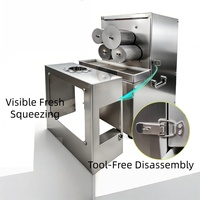 Extractor de Jugo de Caña de Azúcar Automático de Doble Potencia, de Acero Inoxidable, con 4 Rodillos, para Puesto o Barra
