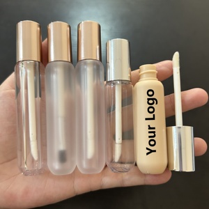 ISMAN Tube de brillant à lèvres dépoli 3ml 5ml, Emballage correcteur or rose, Flacon vide pour fond de teint liquide avec pinceau à lèvres, Brosse à cheveux - Product Image 1