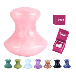 Натуральный розовый кварц гриб Gua Sha камень набор оптом различные ручки Gua Sha нефрит для лица Guasha Stein кристалл набор с коробкой для - Product Image 1