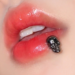 Piercing de nez en titane ASTM F136, plaqué PVD, forme de crâne, 16G 18G, avec dos droit, étanche et hypoallergénique - Product Image 5