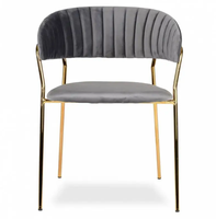 Chaise de salle à manger commerciale moderne dorée en gros de l'usine de Foshan, avec structure en fer et assise en bois, idéale pour restaurant, école et salon