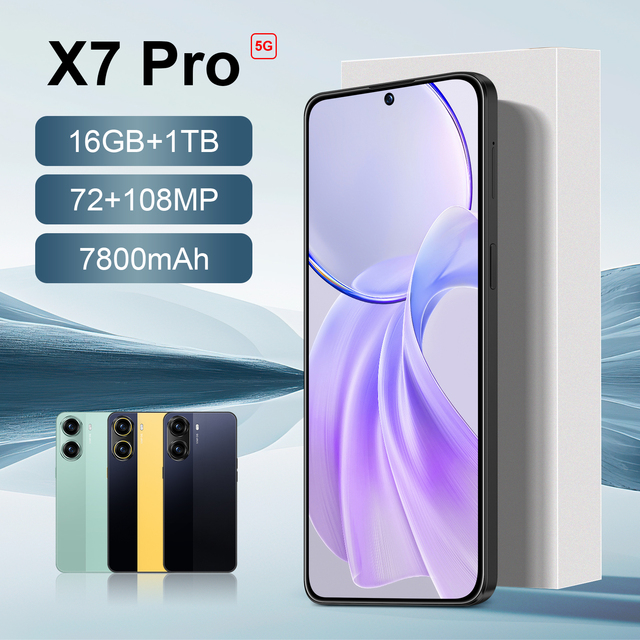 X7 Pro Original Quality Android Smartphone 16GB+1TB Storage Ten-Core Processor Android 15 OS