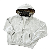 Sweat à capuche zippé intégral en polaire épaisse pour homme, anti-boulochage, en coton/fibre de bambou, personnalisable OEM
