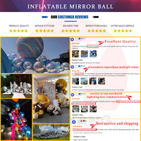 Ballons Géants Gonflables en PVC pour Décoration de Fête, Sphères Métalliques Réfléchissantes, Boules Miroir Brillantes et Imposantes