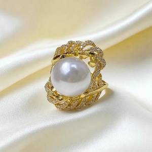 10604 Accesorios de Perlas DIY, Soporte de Anillo de Plata S925 para Perlas de 10-13 mm, Soporte de Plata Moderno para Anillos, Componentes para Joyería - Product Image 3