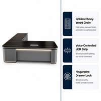 Escritorio Ejecutivo con Luz LED de Control por Voz, Panel de Madera de Lujo, Certificado CE, Ajustable, para Oficina Comercial y Hogar, Venta al Por Mayor
