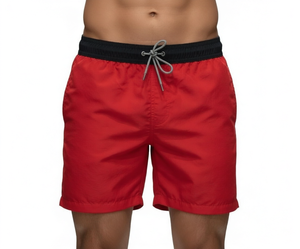 En stock : Short de bain grande taille pour homme, imprimé, taille élastique, 100 % polyester – Dites adieu aux traces de bronzage - Product Image 1