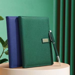 Coffrets cadeaux d'affaires de luxe avec logo personnalisé, carnet en cuir avec reliure cousue et stylo - Product Image 4