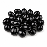 Mini-œuf en Agate Noire Naturelle 15*20mm, Pierre Polie et Roulée, Cadeau de Pâques pour Enfants, Faveur de Fête