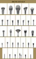 YM Factory Vente en gros de pinceaux de maquillage de luxe - Ensemble synthétique végétalien pour le visage et les yeux, pinceau correcteur et pinceau éventail personnalisés (OEM/ODM)