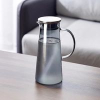 Carafe à eau en verre borosilicate transparent classique, écologique, thermos et bouteille avec couvercle pour les ensembles de café et de thé