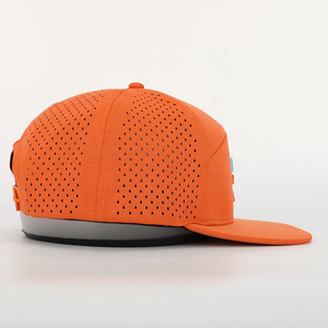 Gorra Snapback Personalizada al por Mayor OEM de Alta Calidad con Logotipo Bordado, Impermeable, de 7 Paneles, de Poliéster con Agujeros Cortados a Láser y Visera Plana - Product Image 6