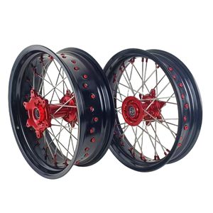 17 ruedas de motocicleta de aleación de aluminio, juegos de ruedas de radios para motocicleta, ruedas <span class=keywords><strong>Supermoto</strong></span> para <span class=keywords><strong>HONDA</strong></span> <span class=keywords><strong>CRF</strong></span> 250 <span class=keywords><strong>450</strong></span> 500 - Product Image 5