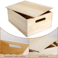 Caisse en bois de pin naturel du fabricant avec couvercle, écologique et flexible, pour l'emballage pliable de légumes, sodas et fruits à la maison et en cuisine
