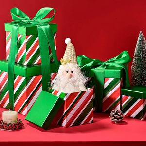 Cajas de papel navideñas de color rojo y verde divertidas al por mayor, revestimiento UV cuadrado, laminado mate, comida, perfume, favores de Navidad, decoración - Product Image 2