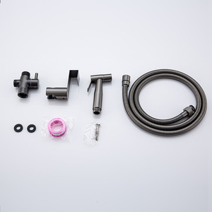 304 Stainless Steel Gray Bidet <b>Sprayer</b> High <b>Pressure</b> Bathroom Cleaning Kit Handheld Durable With Hose And Holder - Product Image 1
