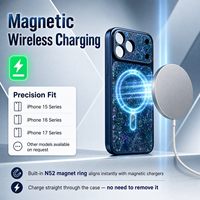 Coque de téléphone PC en peinture métallique en gros avec anneau magnétique N52 et chargement sans fil pour iPhone 18 Pro, 16 Pro, 17 Pro et autres modèles de la série