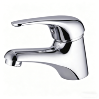 Robinet mitigeur monocommande en laiton, design contemporain, pour lavabo de salle de bain, avec chauffe-eau instantané intégré
