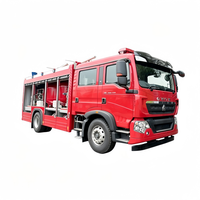 Camion-citerne de lutte contre l'incendie HOWO, nouveau modèle, diesel, 4000L, pour poudre sèche et produits chimiques, avec réservoir N2, transmission manuelle, 251-350HP, 4x2/6x4