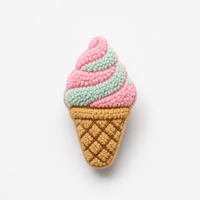 Appliques personnalisées en forme de dessins animés mignons, en chenille à l'avant et en peluche à l'arrière avec rembourrage en coton, patchs faits main à coudre sur le thème du ciel et du dessert