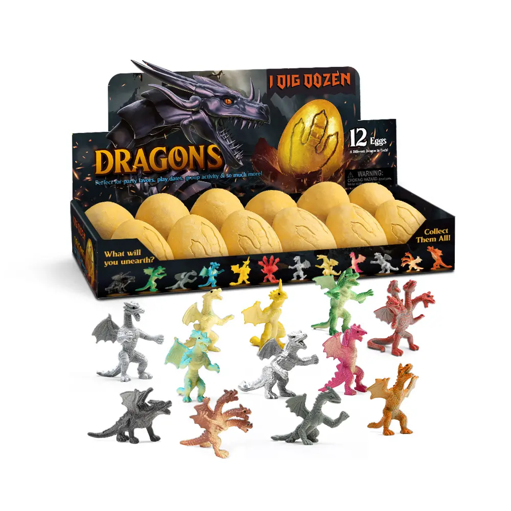 Jouet éducatif dragon écologique pour enfants, kit de creuser 12 œufs assortis, kit d'excavation d'œufs de dinosaures, offre spéciale 2022