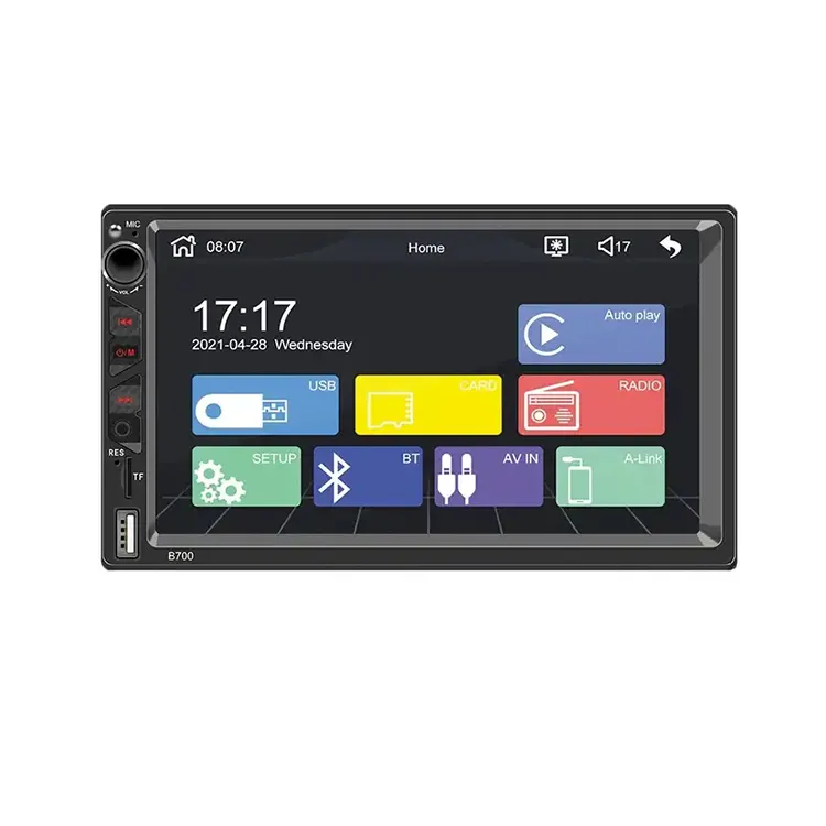 Meilleure vente Autoradio universel double din 7 pouces écran tactile HD Android Auto Carplay voiture lecteur MP5 avec caméra de recul