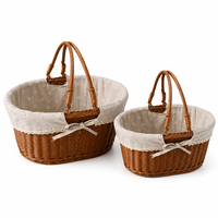 Panier de pique-nique en PP tissé à la main, écologique, panier de style rustique et boîte de rangement, boîte cadeau créative de remerciement