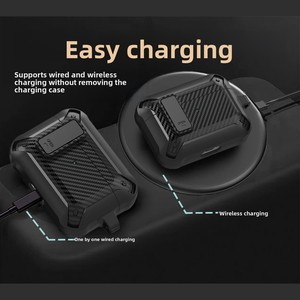 Funda Protectora de Fibra de Carbono Compatible con <span class=keywords><strong>AirPods</strong></span>, con Bloqueo de Seguridad y Hebilla Anticaídas - Product Image 2