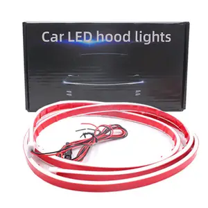 FSYLX strip led mobil, tudung lampu siang hari 1.2M 1.5M 1.8M putih biru es merah biru hijau merah muda