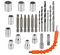 Perceuse sans Fil 36V Double Vitesse 10MM, Kit de Perceuse Électrique avec Deux Batteries et 24 Accessoires